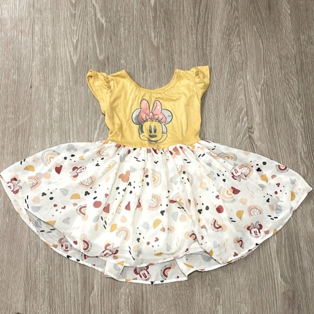 Disney Junior Minnie Mouse Dress Toddler Girls Size 4T Yellow